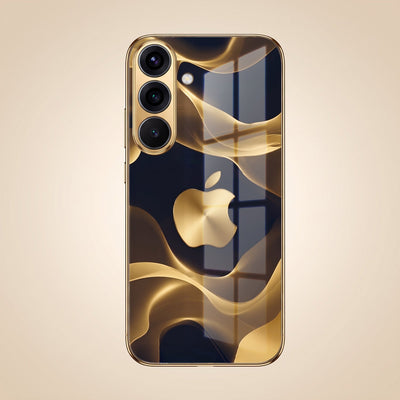 Samsung Galaxy A36 5G Luxury Wave Gold Electroplated Glass Phone Back Case