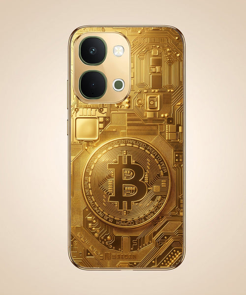 Vivo Y51 Pro 5G Bitcoin Gold Electroplated Glass Phone Back Case