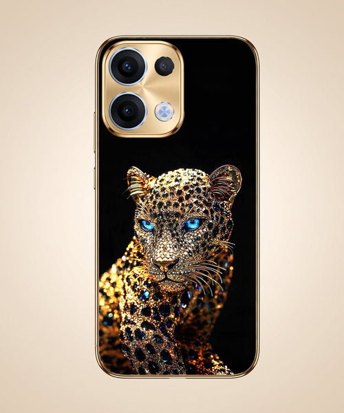 Oppo Reno 13 5G Panther Gold Electroplated Glass Phone Back Case
