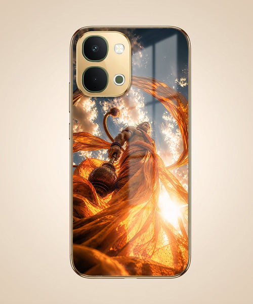 Vivo Y51 Pro 5G Divine Hanuman Gold Electroplated Glass Phone Back Case