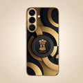 Samsung Galaxy A56 5G Royal Emblem Gold Electroplated Glass Phone Back Case