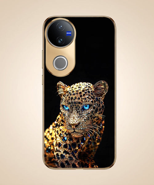 Vivo T4R 5G Panther Gold Electroplated Glass Phone Back Case