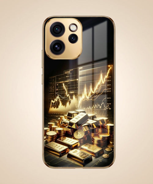 Oppo Reno 15 Pro Mini 5G Luxury Wealth Trader Gold Electroplated Glass Phone Back Case