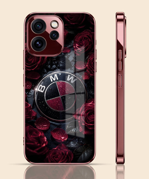 Oppo Reno 15 Pro Mini 5G BMW Logo Burgundy Electroplated Glass Back Case