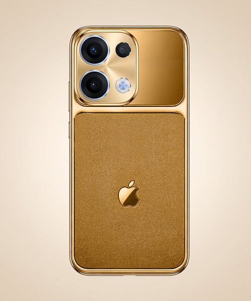 Oppo Reno 13 5G Royal Touch Apple Gold Electroplated Glass Phone Back Case