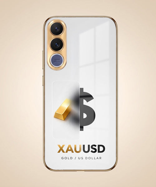 Vivo V70 FE 5G Luxury XAU/USD Gold Electroplated Glass Phone Back Case