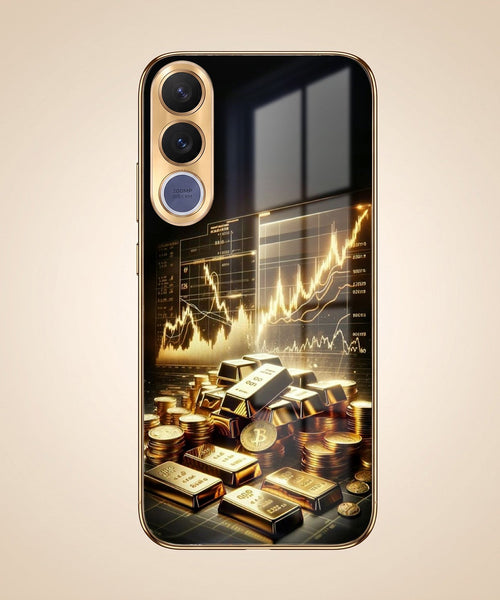 Vivo V70 FE 5G Luxury Wealth Trader Gold Electroplated Glass Phone Back Case
