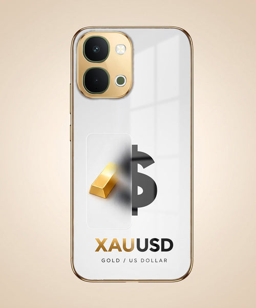 Vivo T5X 5G Luxury XAU/USD Gold Electroplated Glass Phone Back Case
