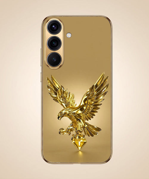 Samsung Galaxy A56 5G Golden Eagle Gold Electroplated Glass Phone Back Case