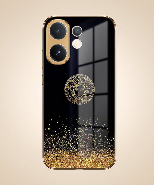 Vivo V60 5G Medusa Head Gold Electroplated Glass Phone Back Case