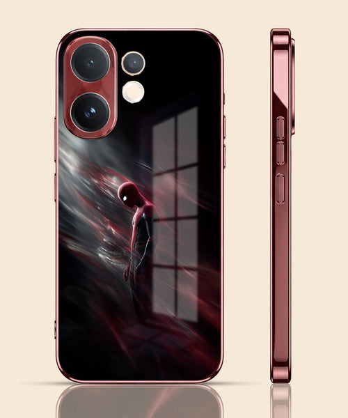 Vivo V60 5G Crimson Spider Burgundy Electroplated Glass Back Case
