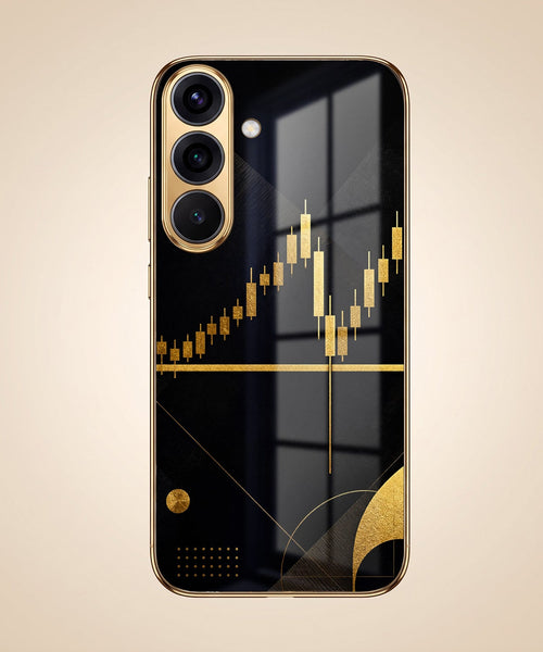 Samsung Galaxy A56 5G Trading Candles Gold Electroplated Glass Phone Back Case