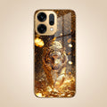 Oppo Reno 14 5G Luxury Tiger Gold Electroplated Glass Phone Back Case