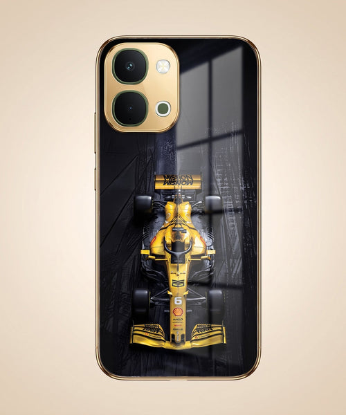 Vivo Y51 Pro 5G F1 Racing Car Gold Electroplated Glass Phone Back Case
