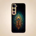 Vivo Y400 Pro 5G Golden Peacock Feather Gold Electroplated Glass Phone Back Case