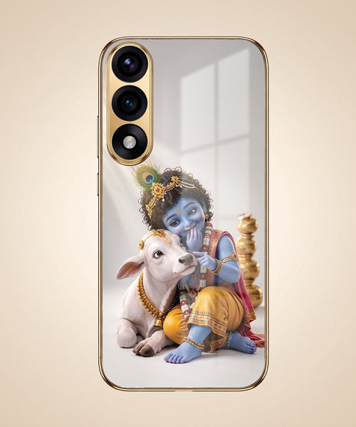 OnePlus Nord 5 5G Bal Krishna Blessings Gold Electroplated Glass Phone Back Case