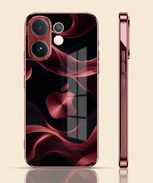 Vivo V60 5G Wave Apple Burgundy Electroplated Glass Back Case