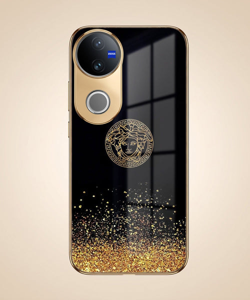 Vivo V50 5G Medusa Head Gold Electroplated Glass Phone Back Case