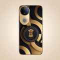 Vivo T4R 5G Royal Emblem Gold Electroplated Glass Phone Back Case