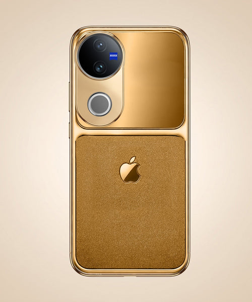 Vivo T4R 5G Royal Touch Apple Gold Electroplated Glass Phone Back Case