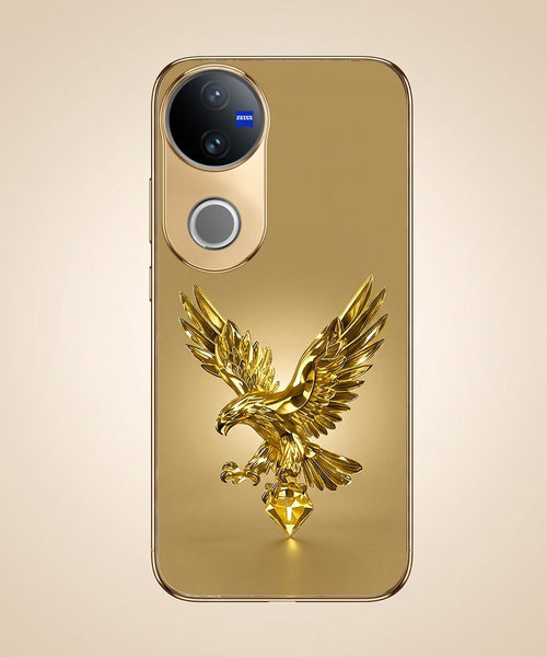 Vivo T4R 5G Golden Eagle Gold Electroplated Glass Phone Back Case