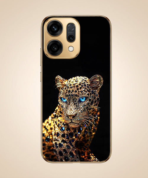 Oppo Reno 14 5G Panther Gold Electroplated Glass Phone Back Case
