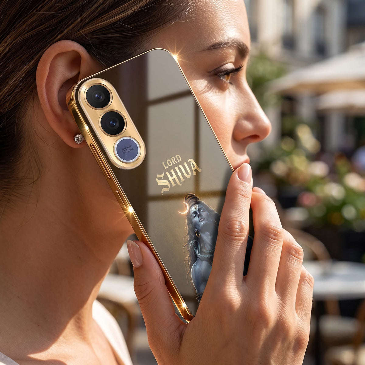Vivo V50 5G Trading Candles Gold Electroplated Glass Phone Back Case