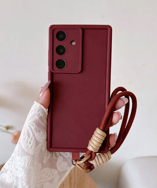 Samsung Galaxy A36 5G Luxury Silicone Matte Case with Wrist Strap