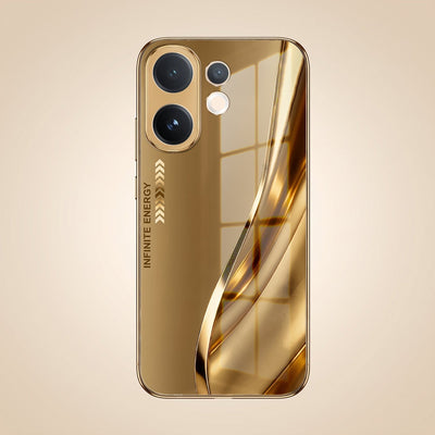 Vivo T4 Pro 5G Luxury Infinity Energy Gold Electroplated Glass Phone Case