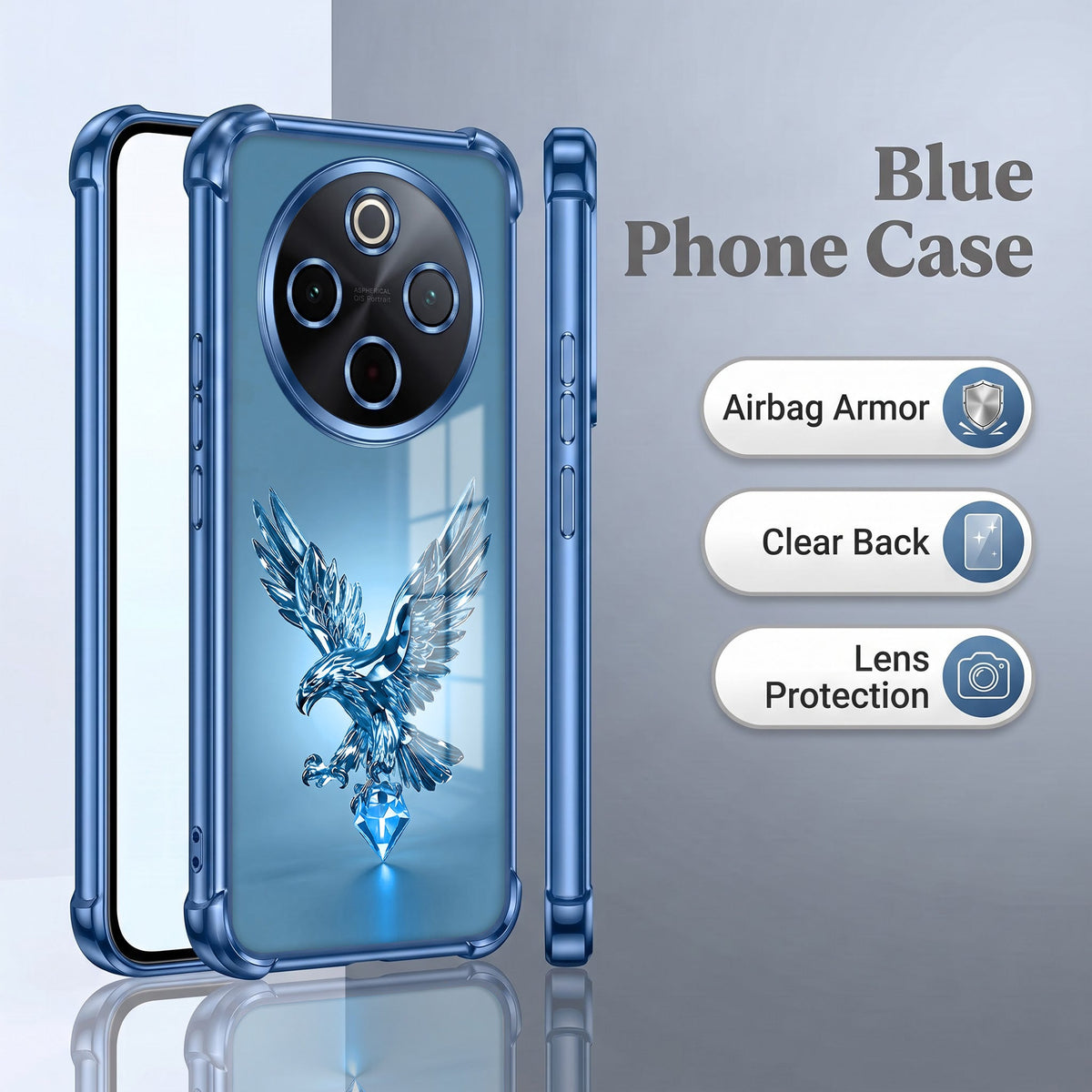 Vivo T4 5G Blue Eagle Airbags Printed Back Case