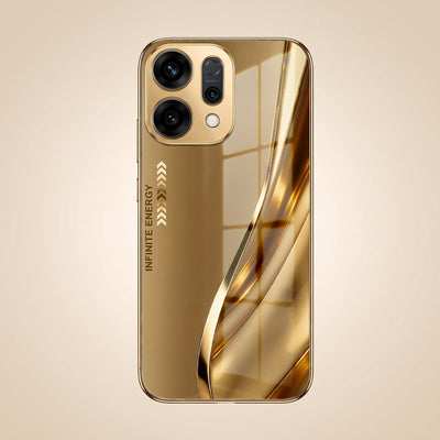 Oppo Reno 14 5G Luxury Infinity Energy Gold Electroplated Glass Phone Case