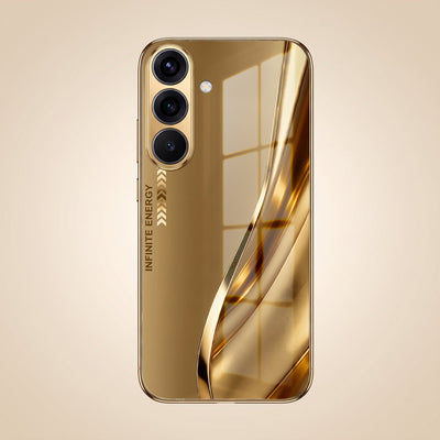 Samsung Galaxy S26 5G Luxury Infinity Energy Gold Electroplated Glass Phone Case
