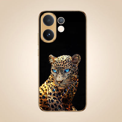 Vivo V60e 5G Panther Gold Electroplated Glass Phone Back Case