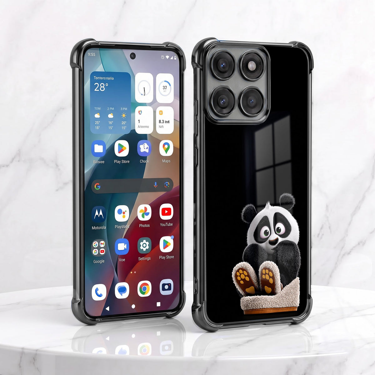 Motorola Edge 70 5G Cute Panda Airbags Printed Back Case