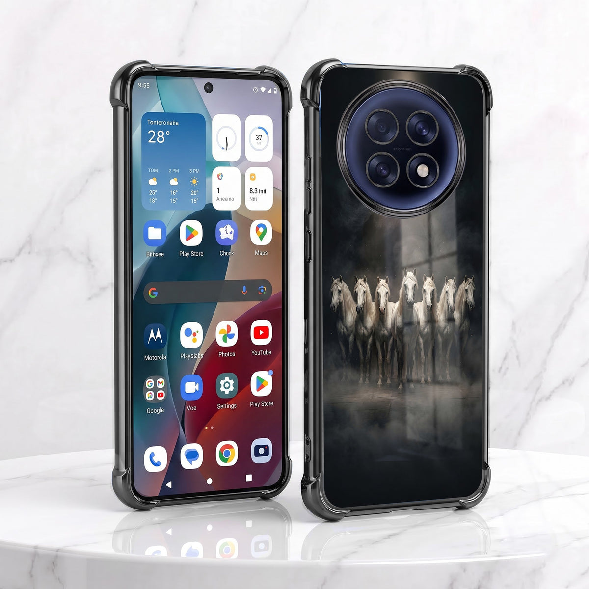 Oppo F31 Pro+ 5G Running Horses Airbags Printed Back Case