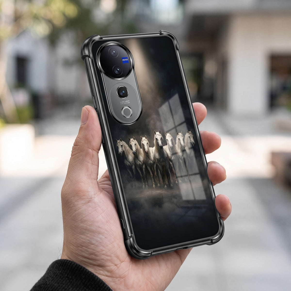 Vivo V40 Pro 5G Running Horses Airbags Printed Back Case