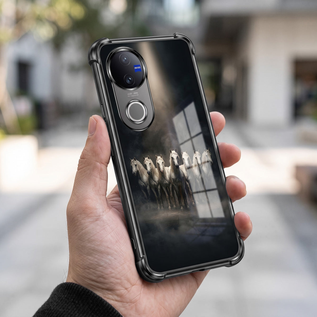 Vivo V50 5G Running Horses Airbags Printed Back Case