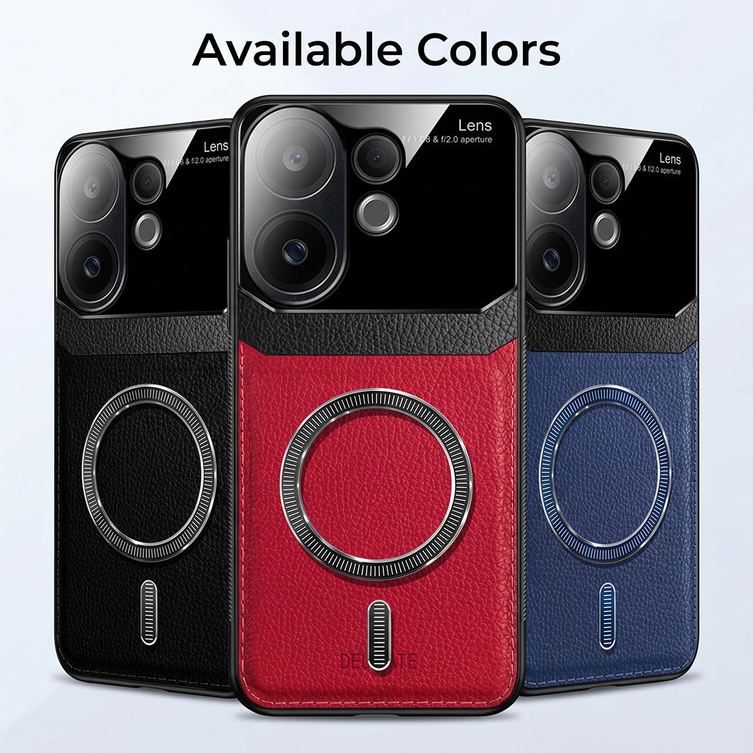 Vivo V60 5G Premium Magsafe Magnetic Leather Lens Protective Case