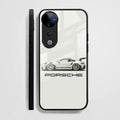 Vivo V40 Pro 5G Premium Acrylic Shockproof Glass Back Case (White Porsche)