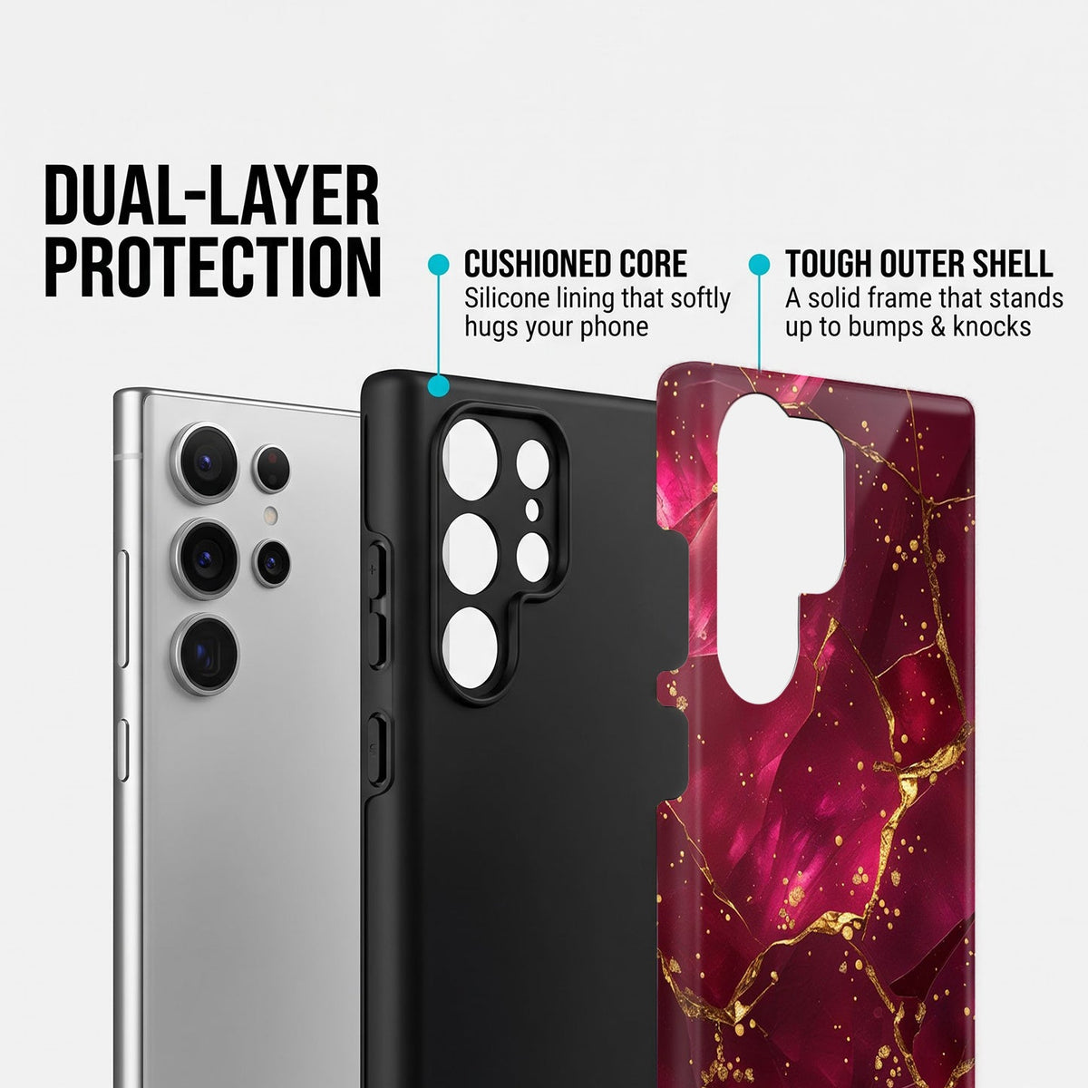 Samsung Galaxy S24 Ultra 5G Luxury Crimson Marble Protective Case
