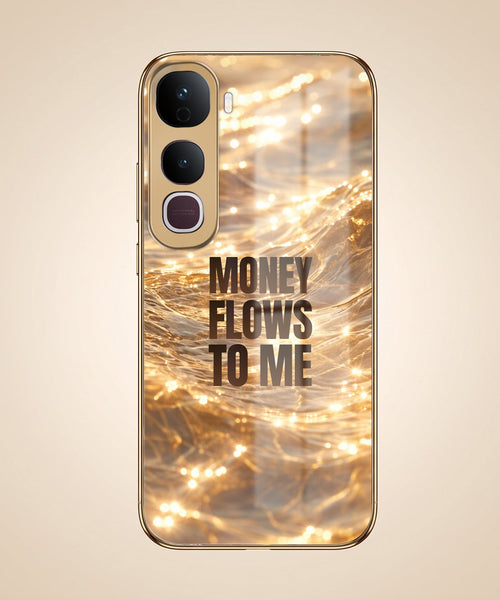 Vivo Y400 Pro 5G Money Flows To Me Gold Electroplated Glass Phone Back Case