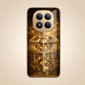 Redmi Note 15 Pro+ 5G Golden Diamond Gold Electroplated Glass Phone Back Case