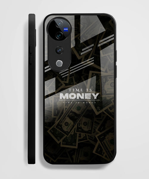 Vivo V40 Pro 5G Premium Acrylic Shockproof Glass Back Case (Time is Money)