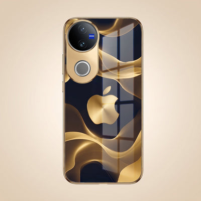 Vivo T4R 5G Luxury Wave Gold Electroplated Glass Phone Back Case