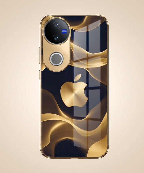 Vivo T4R 5G Luxury Wave Gold Electroplated Glass Phone Back Case