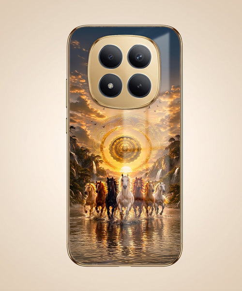 Redmi Note 15 Pro+ 5G Celestial Seven Horses Gold Electroplated Glass Phone Back Case