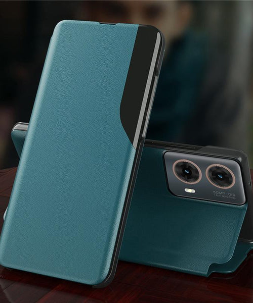 Motorola Edge 50 Fusion 5G Luxury Half Window Leather Flip Case