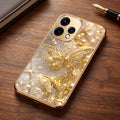 Oppo Reno 15 5G Golden Butterfly Gold Electroplated Glass Phone Back Case