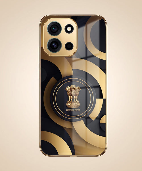 OnePlus Nord 6 5G Royal Emblem Gold Electroplated Glass Phone Back Case