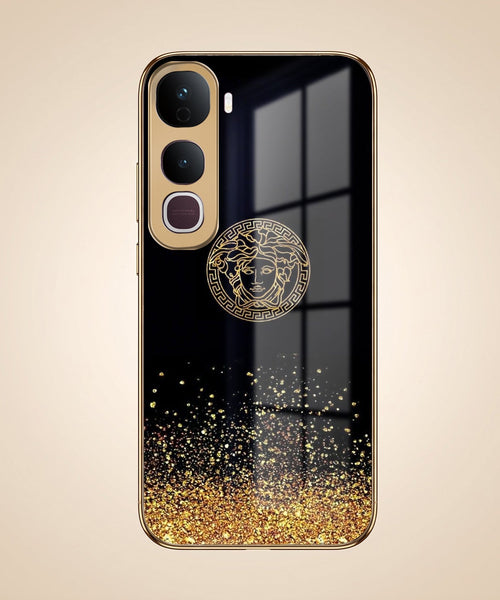Vivo Y400 Pro 5G Medusa Head Gold Electroplated Glass Phone Back Case
